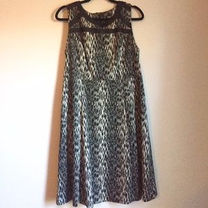 Lane Bryant black white and gray dress